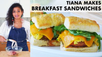 Tiana Makes Breakfast Sandwiches